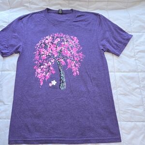 Purple T-Shirt with Pink Tree Design